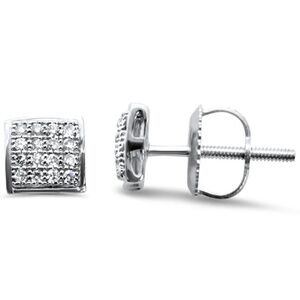 0.12ct Diamond Square Earrings | 10K White Gold | Studs 💎🤍